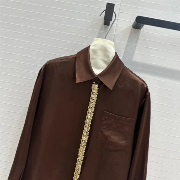 prada beaded diamond collar shirt