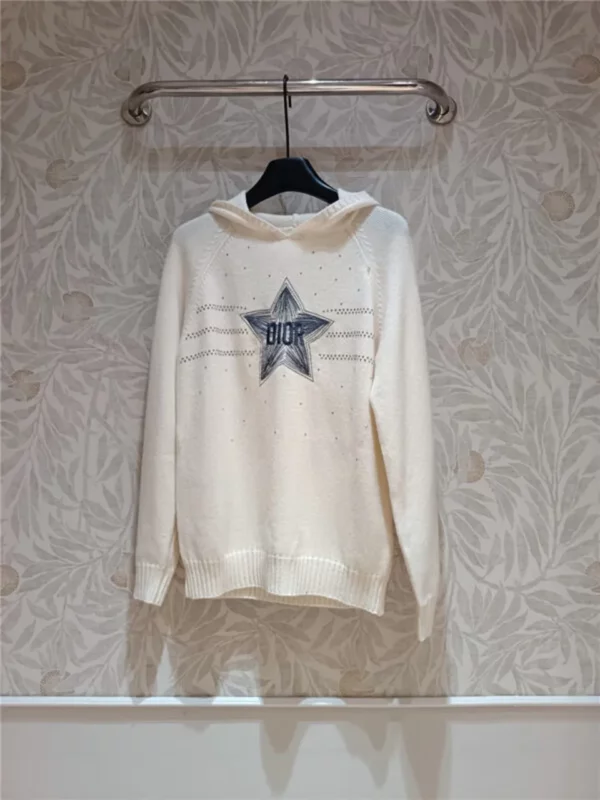 dior embroidered hooded sweater - Replica Dior