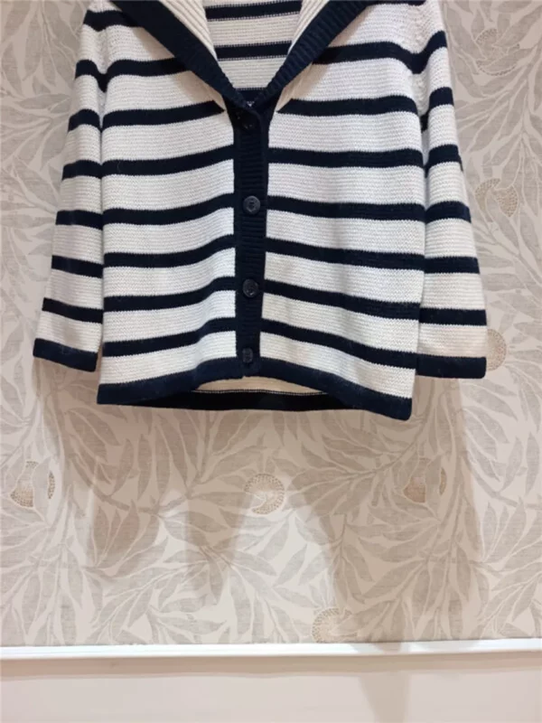 dior navy collar three quarter sleeve sweater - Replica Dior