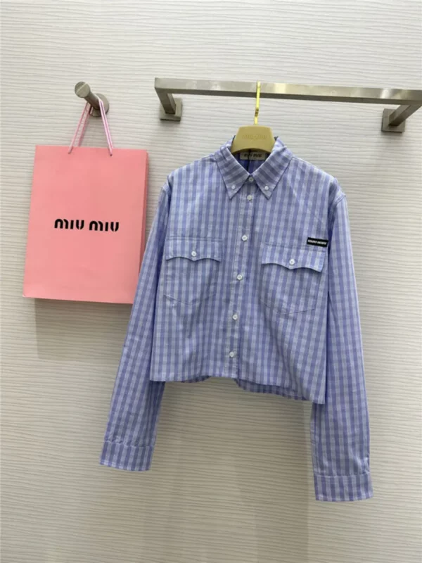 miumiu British style pattern shirt