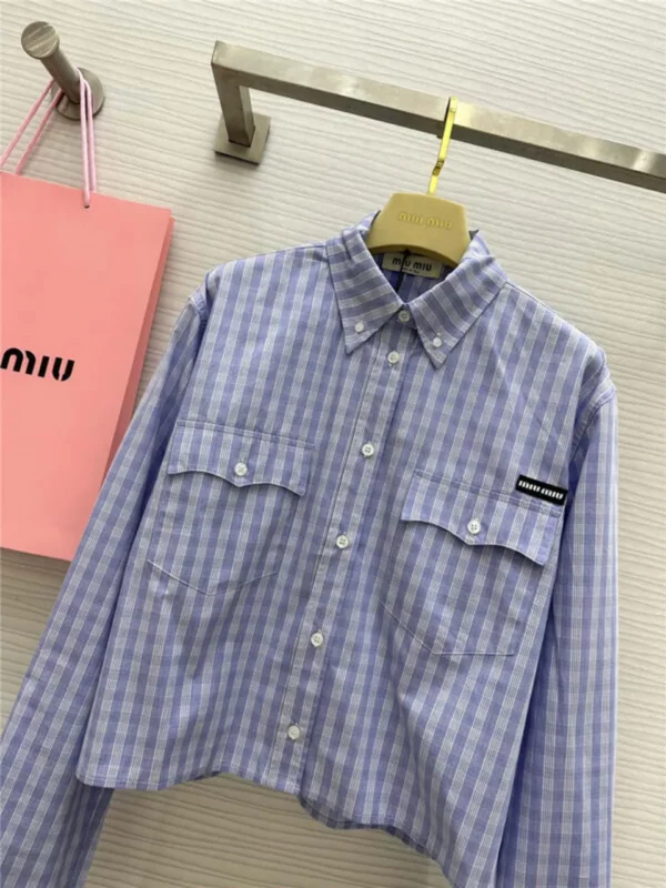 miumiu British style pattern shirt