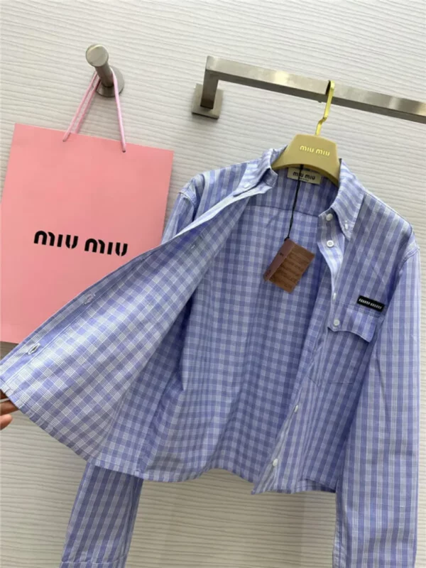 miumiu British style pattern shirt