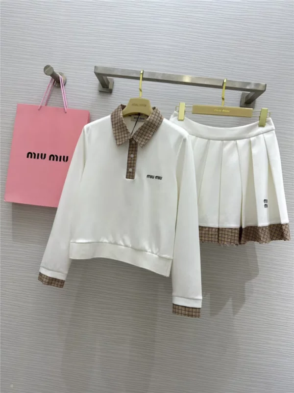 miumiu long sleeve polo collar dress