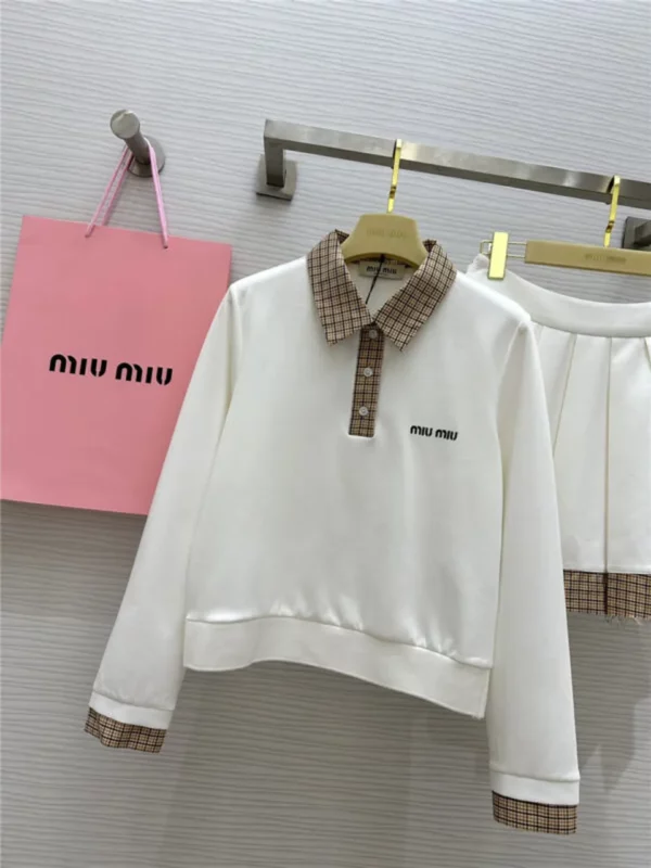 miumiu long sleeve polo collar dress