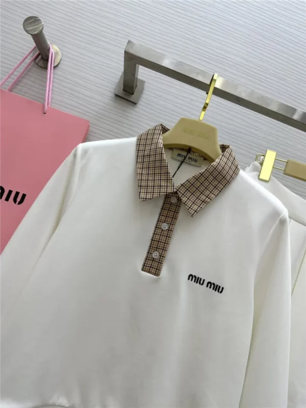 miumiu long sleeve polo collar dress