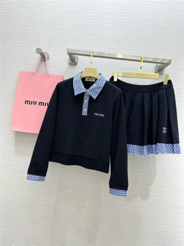 miumiu long sleeve polo collar dress