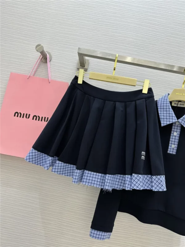 miumiu long sleeve polo collar dress