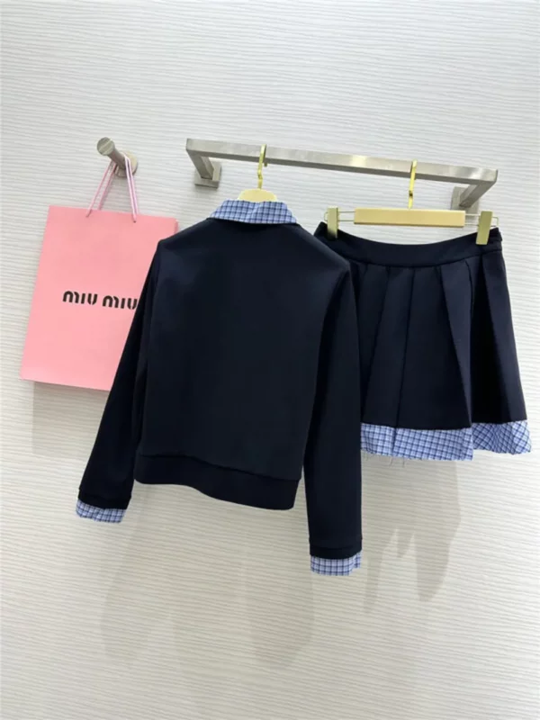 miumiu long sleeve polo collar dress