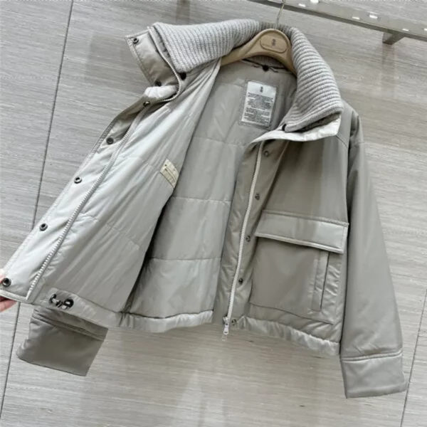 Brunello Cucinelli patchwork collar goose down jacket