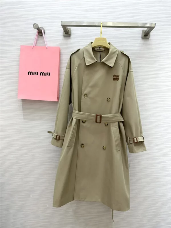 miumiu lapel long trench coat - fake designer website