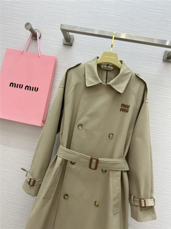 miumiu lapel long trench coat - fake designer website