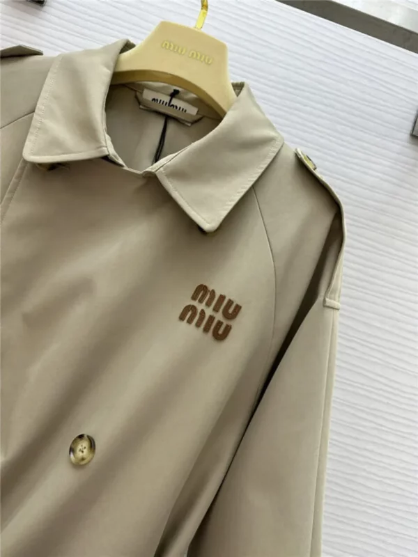 miumiu lapel long trench coat - fake designer website