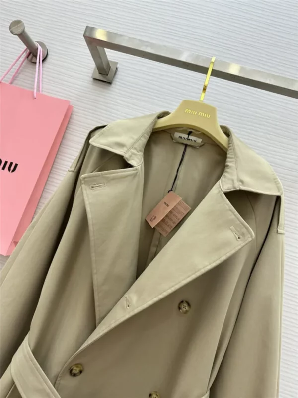 miumiu lapel long trench coat - fake designer website