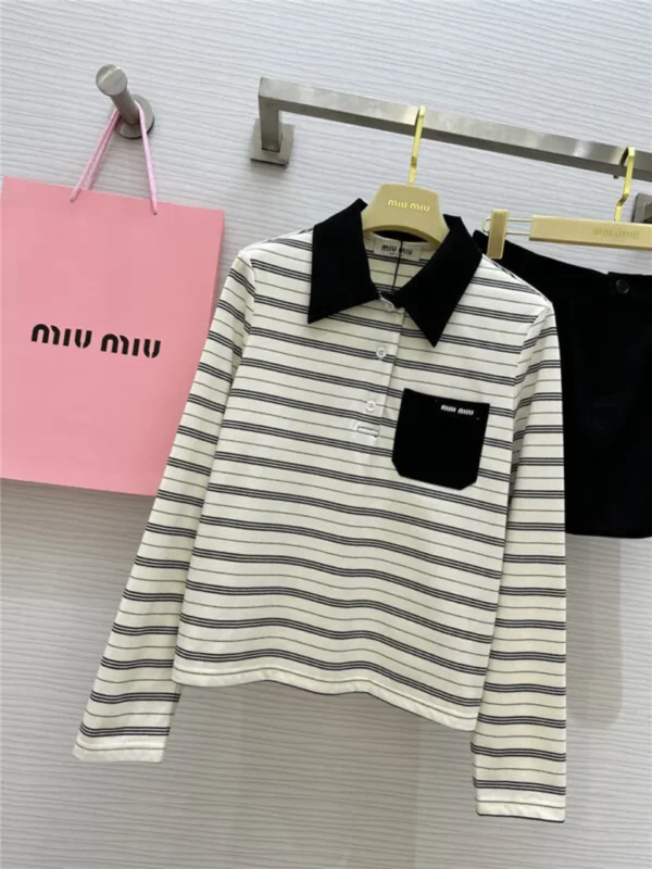 miumiu striped polo long sleeved suit - fake designer website