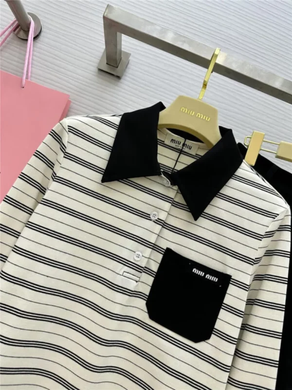 miumiu striped polo long sleeved suit - fake designer website