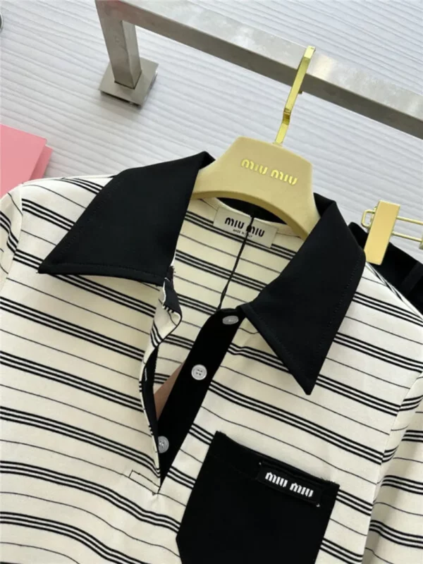 miumiu striped polo long sleeved suit - fake designer website