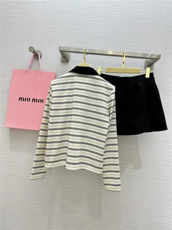 miumiu striped polo long sleeved suit - fake designer website