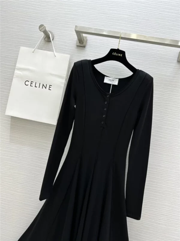 celine long sleeve flared dress - fake designer website