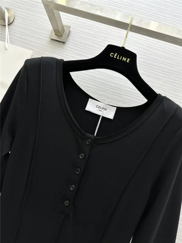 celine long sleeve flared dress - fake designer website