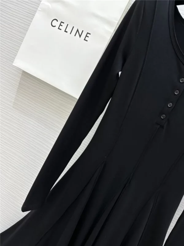 celine long sleeve flared dress - fake designer website