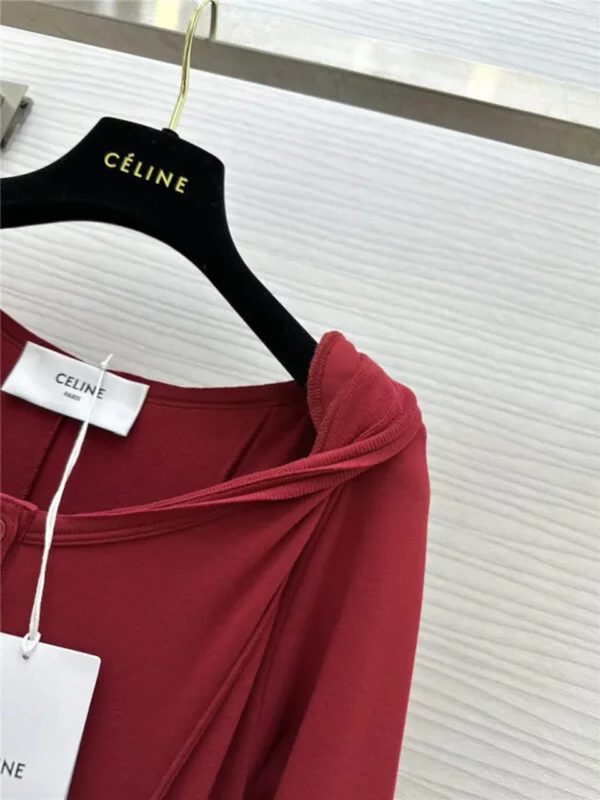 celine long sleeve flared dress - fake designer website