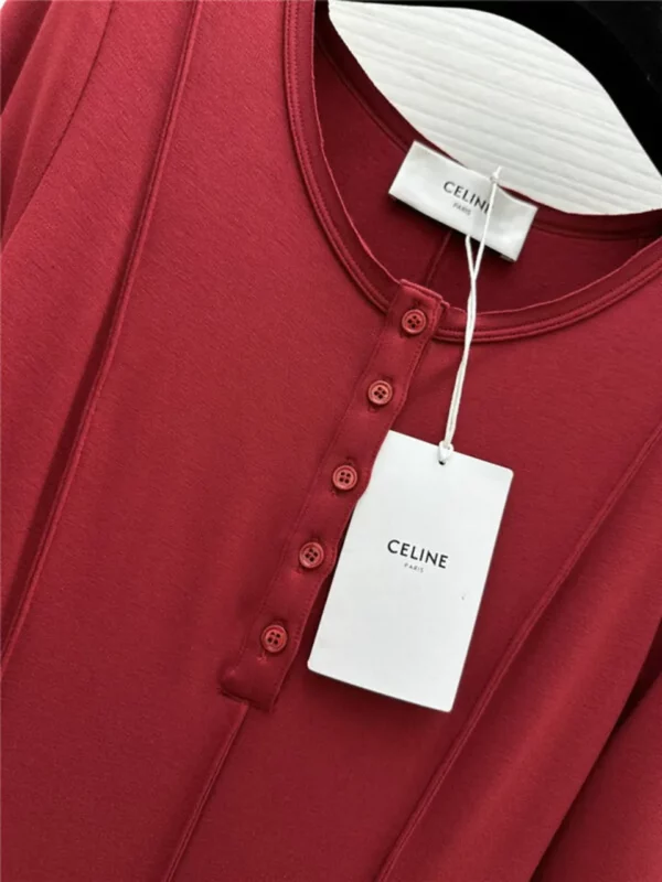 celine long sleeve flared dress - fake designer website