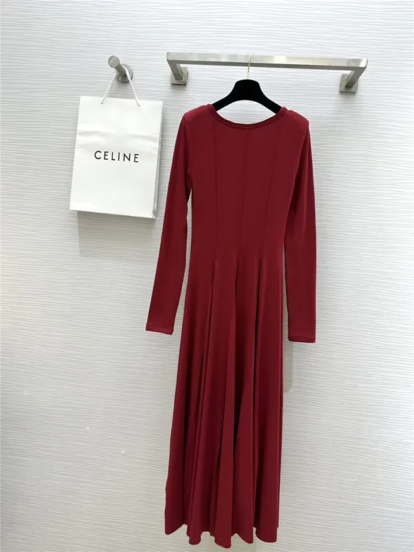 celine long sleeve flared dress - fake designer website