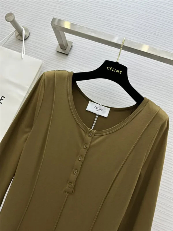 celine long sleeve flared dress - fake designer website