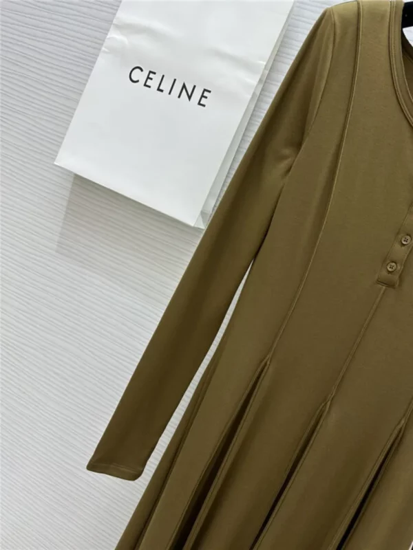 celine long sleeve flared dress - fake designer website