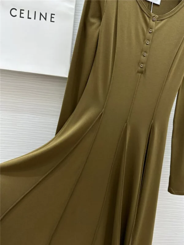 celine long sleeve flared dress - fake designer website