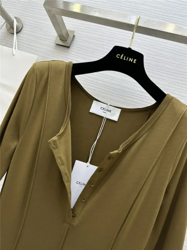 celine long sleeve flared dress - fake designer website