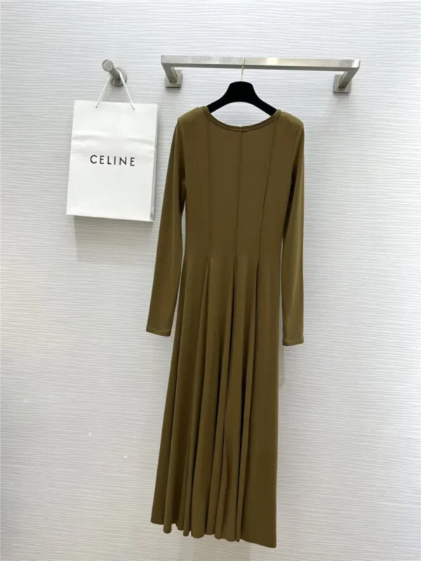 celine long sleeve flared dress - fake designer website