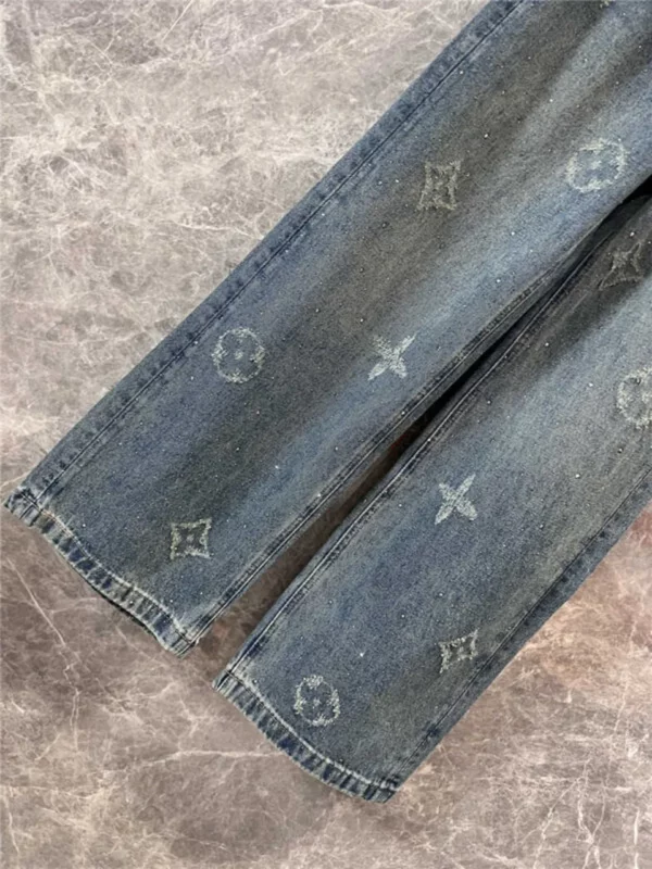 louis vuitton LV rhinestone denim trousers - Replica Louis Vuitton