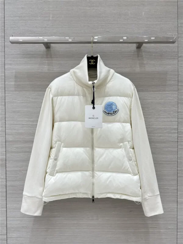 moncler sweatshirt knitted patchwork down jacket