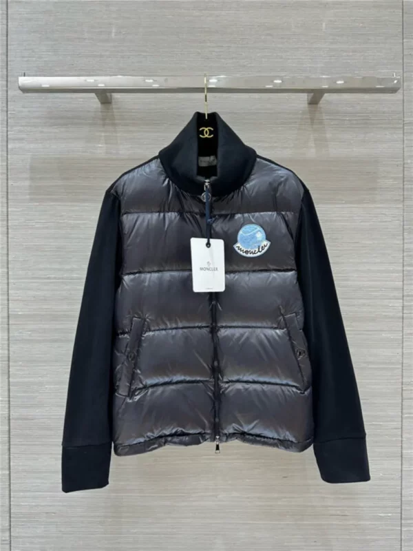 moncler sweatshirt knitted patchwork down jacket