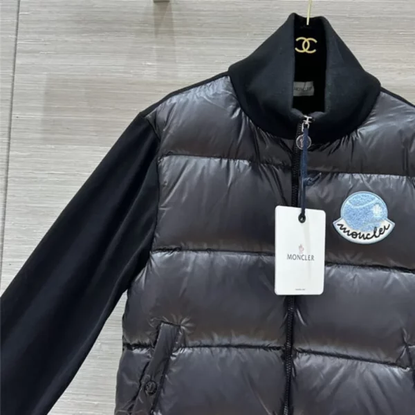 moncler sweatshirt knitted patchwork down jacket