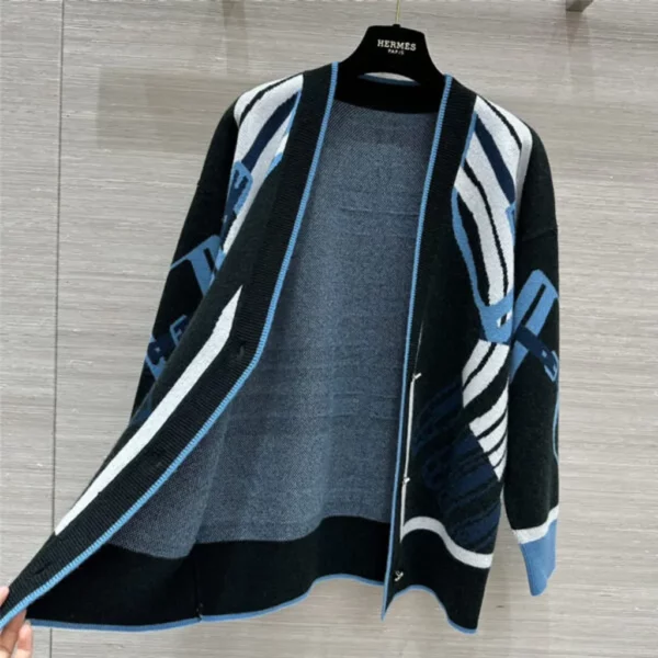 Hermes long sleeved wool cardigan