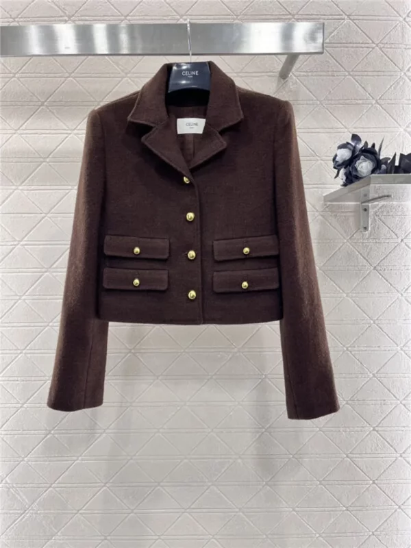 celine lapel tweed jacket