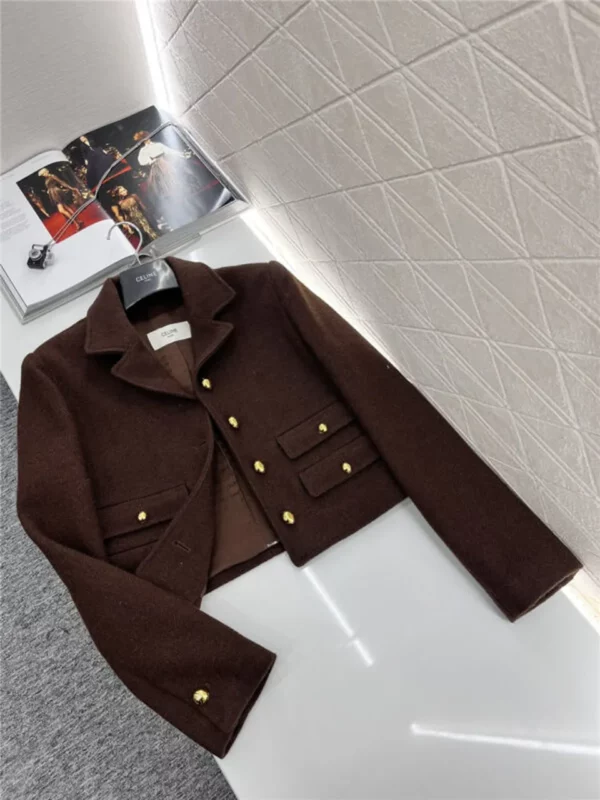 celine lapel tweed jacket