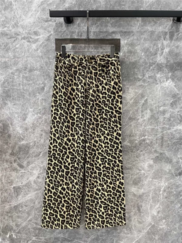 YSL leopard print straight pants