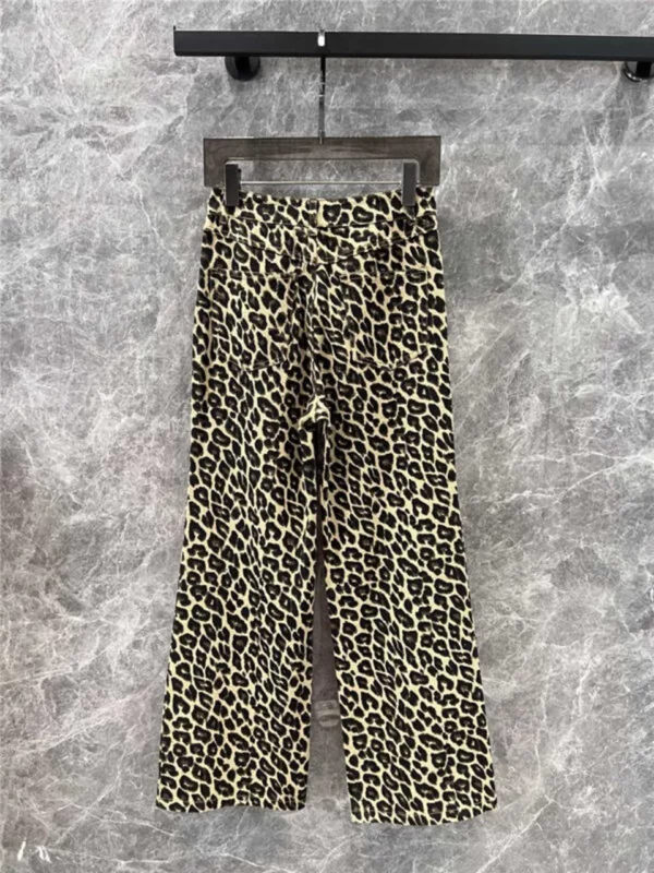 YSL leopard print straight pants