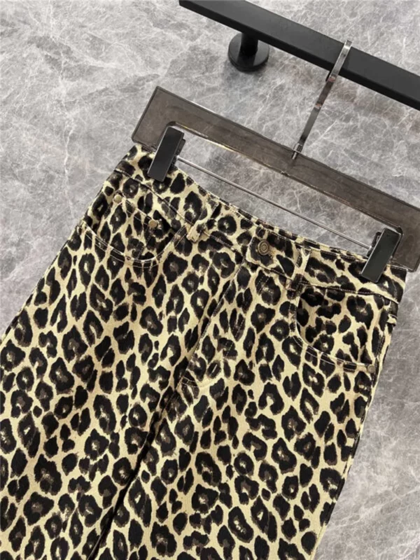 YSL leopard print straight pants