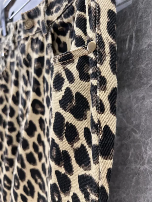 YSL leopard print straight pants