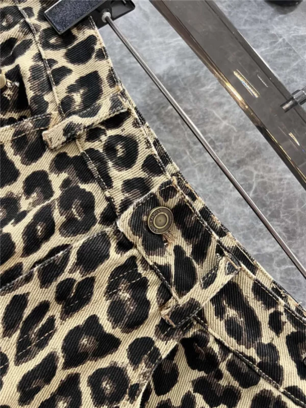 YSL leopard print straight pants