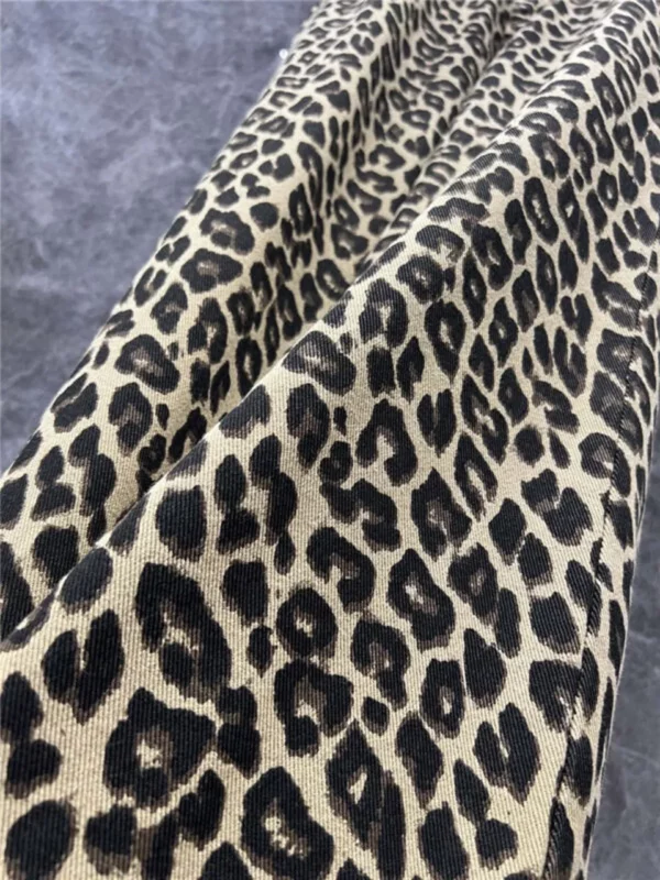 YSL leopard print straight pants