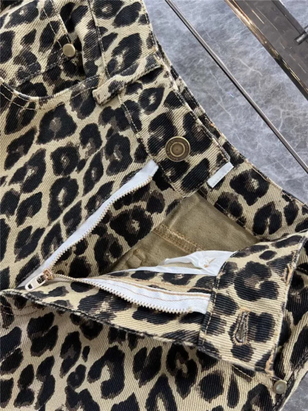 YSL leopard print straight pants