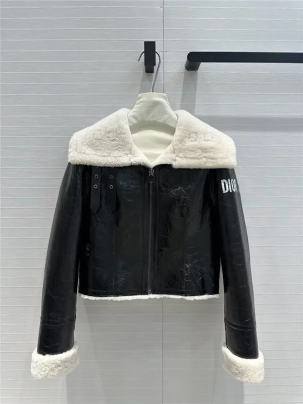 dior leather and shearling biker jacket - Replica Dior