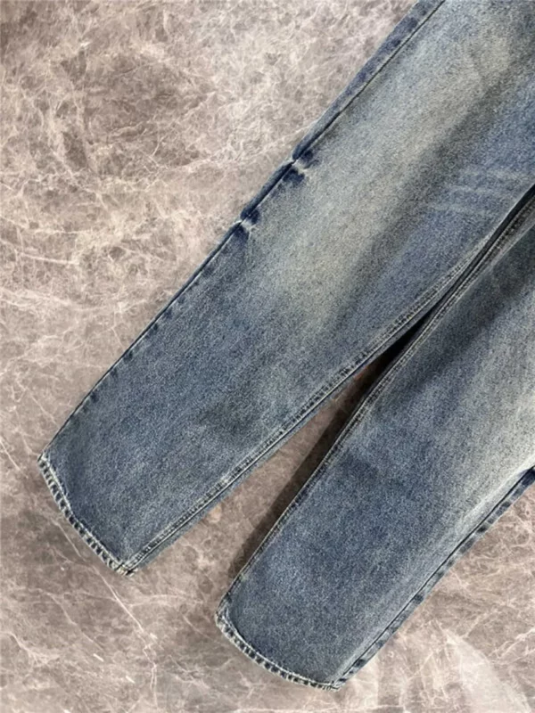 Prada triangle logo denim trousers - high quality reps clothing