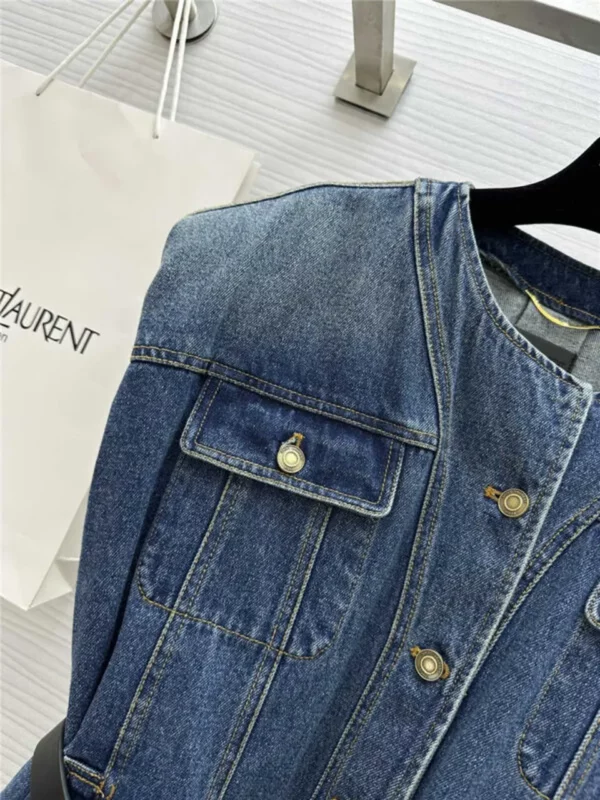 YSL long denim vest