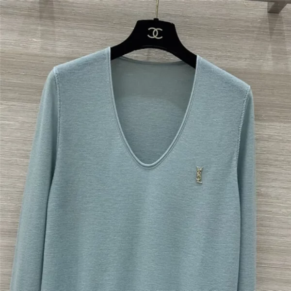 YSL V neck wool base top - designer replica website